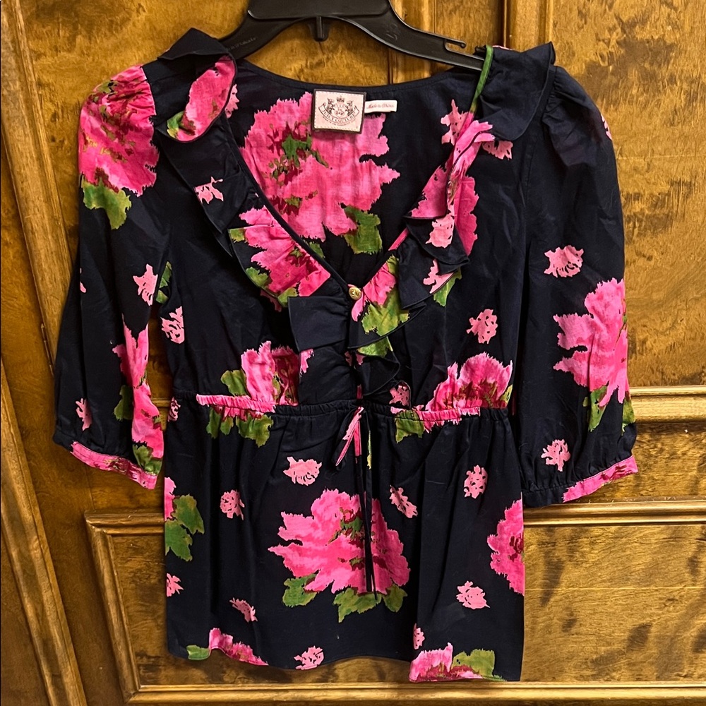 Juicy Couture Pink Floral Blouse